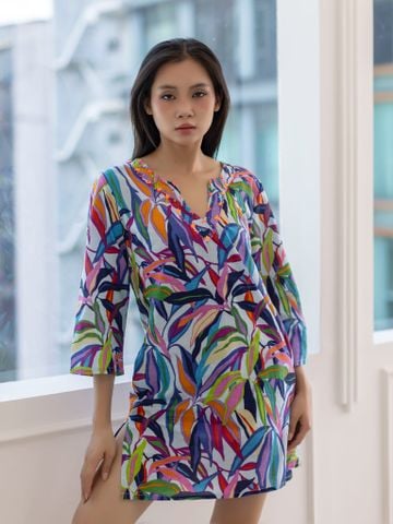  Đầm Xẻ Tà Thêu Kết Cườm Cotton Isla Bonita 