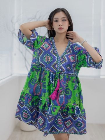  Đầm Boho Kết Hạt Lấp Lánh Cotton Isla Bonita 