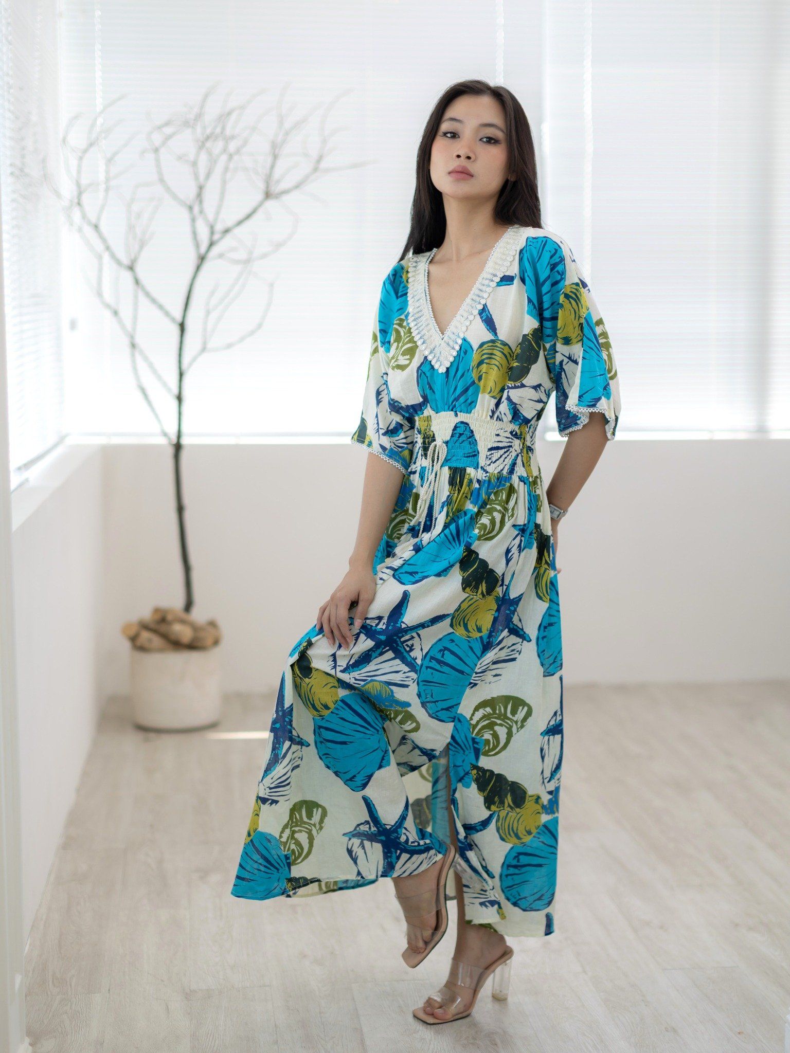 Maxi Cotton Phối Ren Isla Bonita
