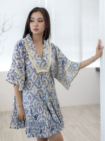 Đầm Boho Phối Ren Cotton Isla Bonita 