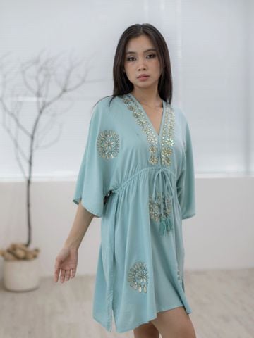  Đầm Kimono Kết Hoa Ánh Kim Cao Cấp Cotton Isla Bonita 