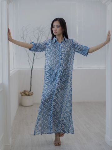  Maxi Sơ Mi Ánh Kim Cotton Isla Bonita 