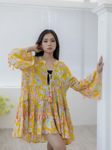  Đầm Boho Kết Cườm Cotton Isla Bonita 