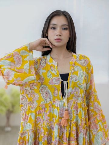  Đầm Boho Kết Cườm Cotton Isla Bonita 