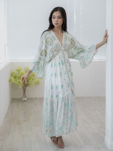  Maxi Kimono Kết Hạt Cotton Isla Bonita 
