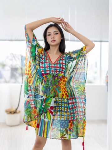  Đầm Voan Kết Hạt Kim Loại Cotton Voan Isla Bonita 