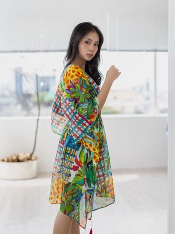  Đầm Voan Kết Hạt Kim Loại Cotton Voan Isla Bonita 