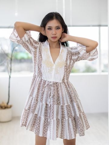  Đầm Boho Thêu Kết Cườm Cotton Isla Bonita 