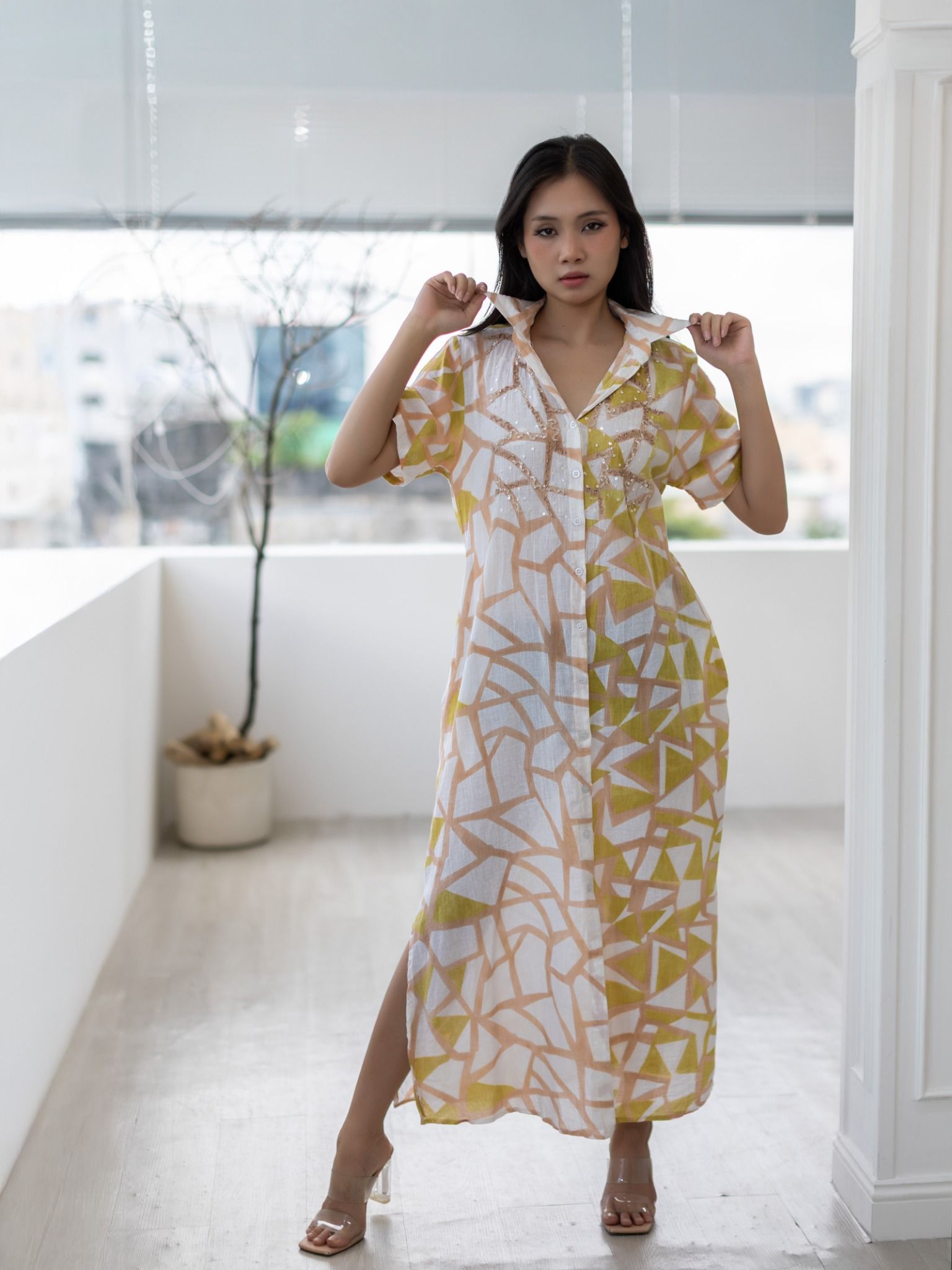 Maxi Sơmi Kết Cườm Cotton Isla Bonita