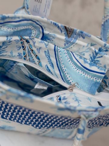  Túi Tote Thêu Cá Size Lớn Cotton Isla Bonita 