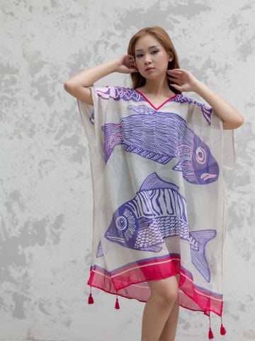  Đầm Kimono Thêu Cotton Isla Bonita 