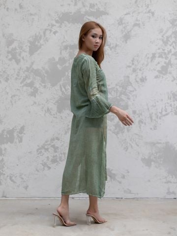  Maxi Tay Loe Kết Hạt Vẽ Ánh Kim Cotton Isla Bonita 