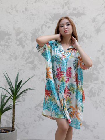  Đầm Sơ mi Hoa Cotton Isla Bonita 