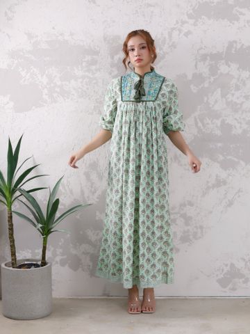  Maxi Hoa Dài Tay Cotton Cao Cấp Luna Llena 