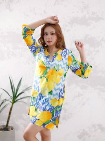  Đầm Xẻ Tà Thêu Kết Hạt Cotton Isla Bonita 