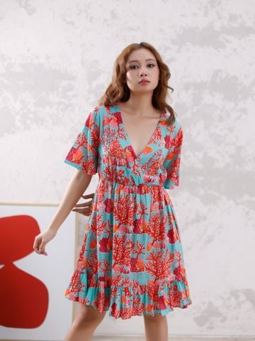  Đầm Hoa Kết Cườm Cotton Isla Bonita 