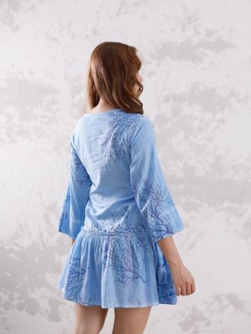  Đầm Boho Kết Cườm Vẽ Ánh Kim Cotton Isla Bonita 