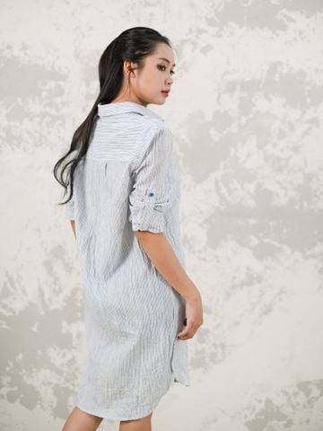  Đầm Sơ Mi Sọc Cotton Cao Cấp Luna Llena 