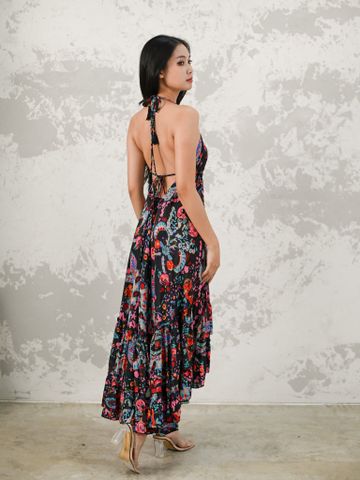  Đầm Maxi Lụa Hở Lưng Luna Llena 