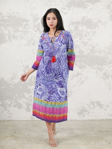  Đầm Midi Dài Tay Kết Hạt Cotton Isla Bonita 