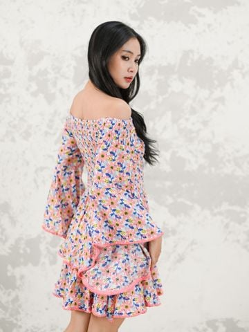  Đầm Trễ Vai Cotton Luna Llena 