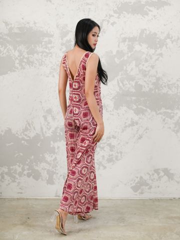  Jumpsuit Cổ V Lụa Luna Llena 