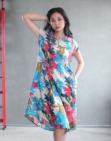  Đầm Sơ Mi Hoa Thêu Cotton Isla Bonita 
