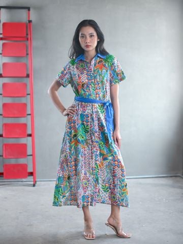  Maxi Sơ Mi Tay Ngắn Thêu Cotton Isla Bonita 