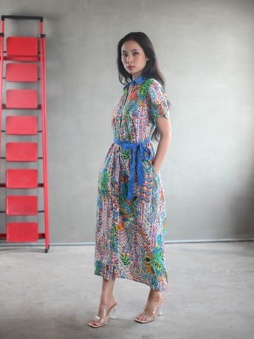  Maxi Sơ Mi Tay Ngắn Thêu Cotton Isla Bonita 