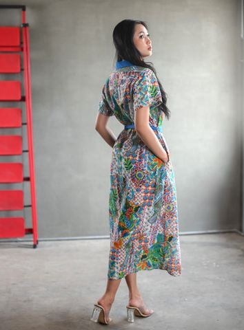  Maxi Sơ Mi Tay Ngắn Thêu Cotton Isla Bonita 