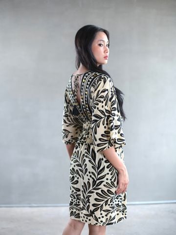  Đầm Kimono Hoa Lá Ánh Kim Cotton Isla Bonita 