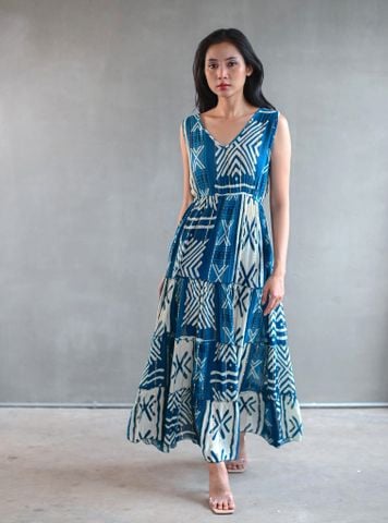  Maxi Boho Sát Nách Ánh Kim Cotton Isla Bonita 