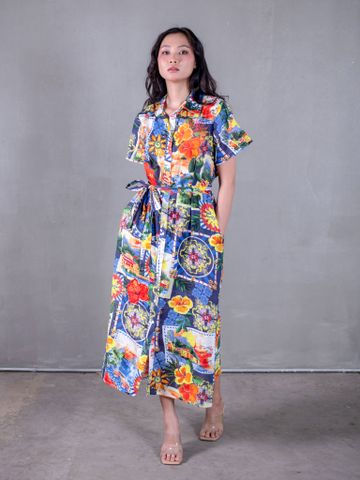  Maxi Sơ Mi Tay Ngắn Thêu Cotton Isla Bonita 