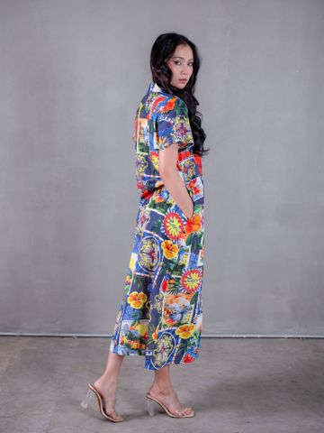  Maxi Sơ Mi Tay Ngắn Thêu Cotton Isla Bonita 