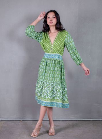  Đầm Boho Kết Cườm Cotton Isla Bonita 