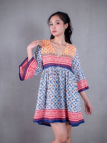  Đầm Boho Tay Loe Cotton Cao Cấp Isla Bonita 
