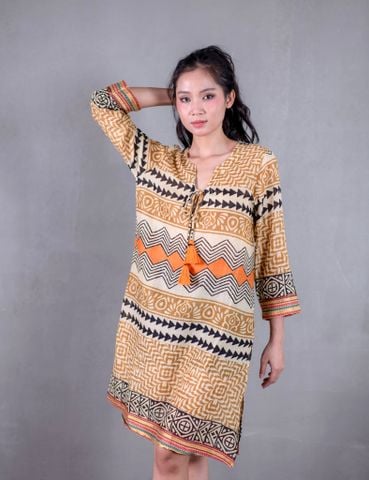  Đầm Thổ Cẩm Xẻ Tà Cotton Isla Bonita 
