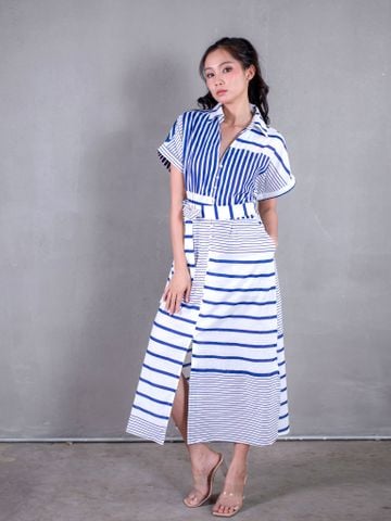  Maxi Sơ Mi Kẻ Sọc Cotton Isla Bonita 