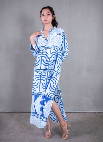  Maxi Dài Tay Boho Kết Cườm Cotton Isla Bonita 