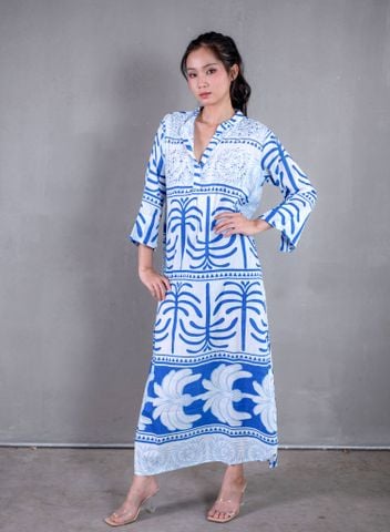  Maxi Dài Tay Boho Kết Cườm Cotton Isla Bonita 