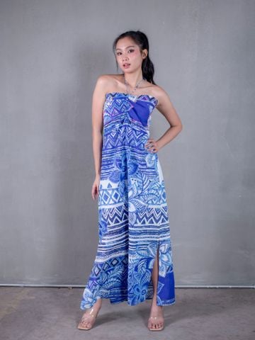  Maxi Hở Vai Thêu Kết Hạt Cotton Isla Bonita 