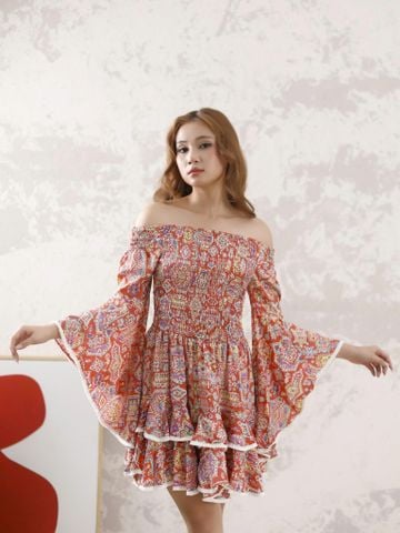  Đầm Trễ Vai Lụa Luna Llena 