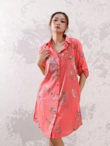 Đầm Sơ Mi Kết Cườm Cotton Isla Bonita 
