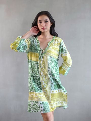  Đầm Xẻ Tà Kết Cườm Cotton Isla Bonita 