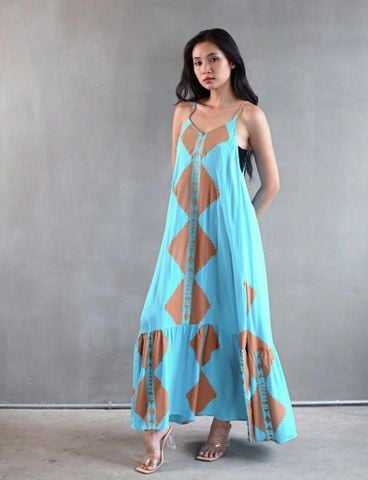  Maxi 2 Dây Màu Neon Vẽ Ánh Kim Cao Cấp Isla Bonita 