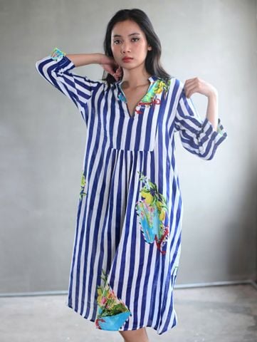  Đầm Sơ Mi Sọc Cotton Isla Bonita 