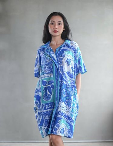  Đầm Sơ Mi Kết Hạt Cotton Isla Bonita 