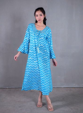  Maxi Kết Cườm Ánh Kim Xẻ Tà Cotton Isla Bonita 