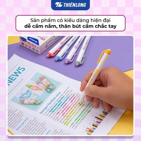 Bút dạ quang màu Morandi Hi! Line Thiên Long HL-024 - Công nghệ chống khô mực