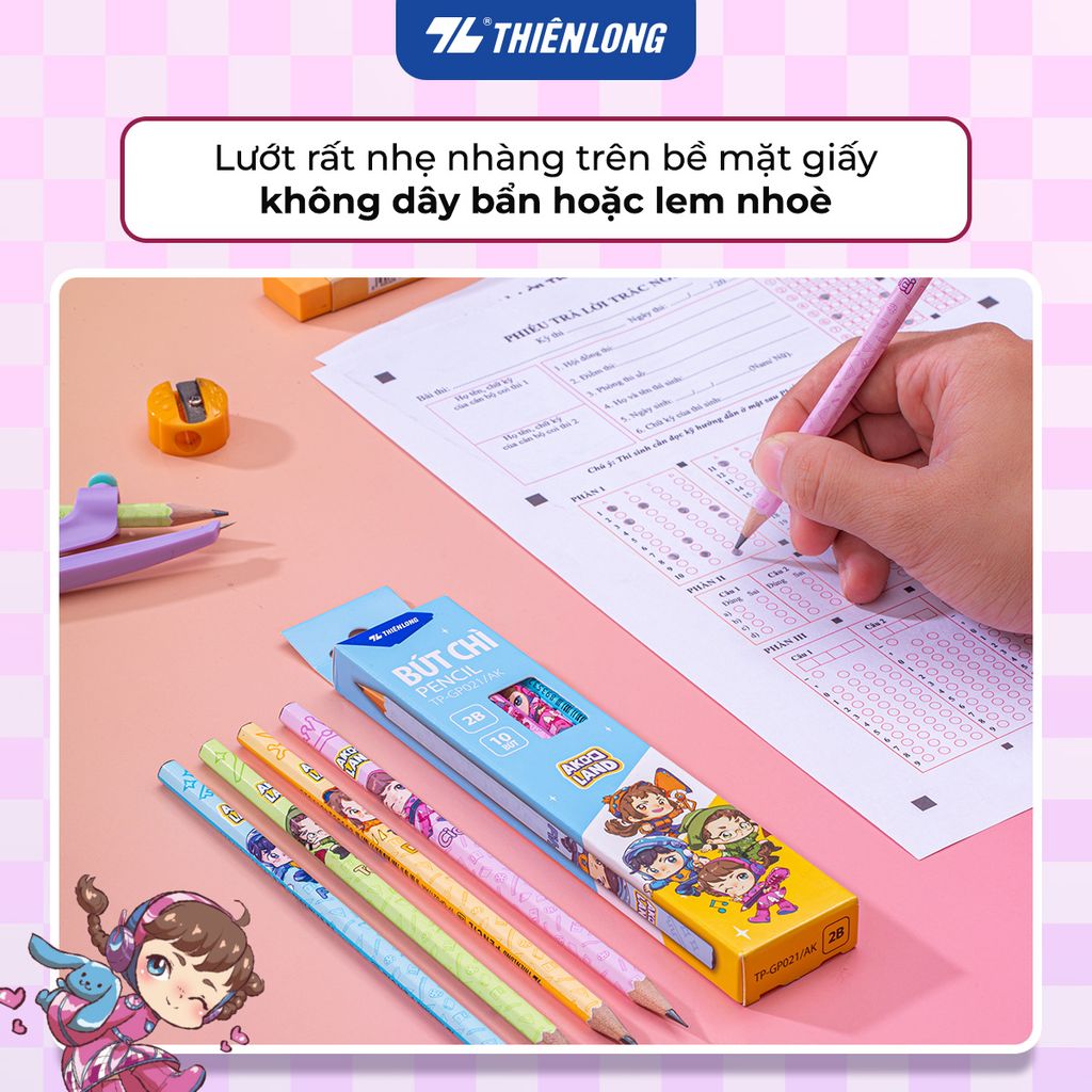 Combo 10 Bút chì gỗ nhân vật Akooland Thiên Long TP-GP021/AK - Mẫu ngẫu nhiên